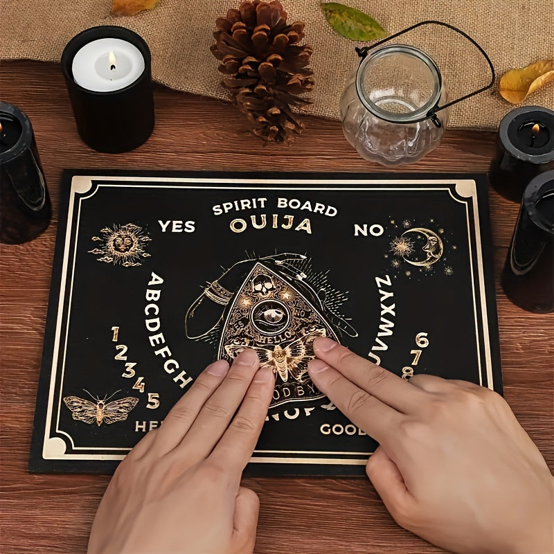 11.8X9 Inch Dowsing Divination Board Ouija Board Wooden Board Talking Board with Planchette