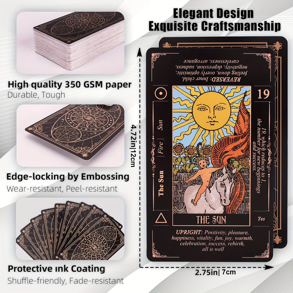 Beginner's Tarot Card Set with Guidebook & Storage Bag - Durable, Classic Cards for Insight and Divination