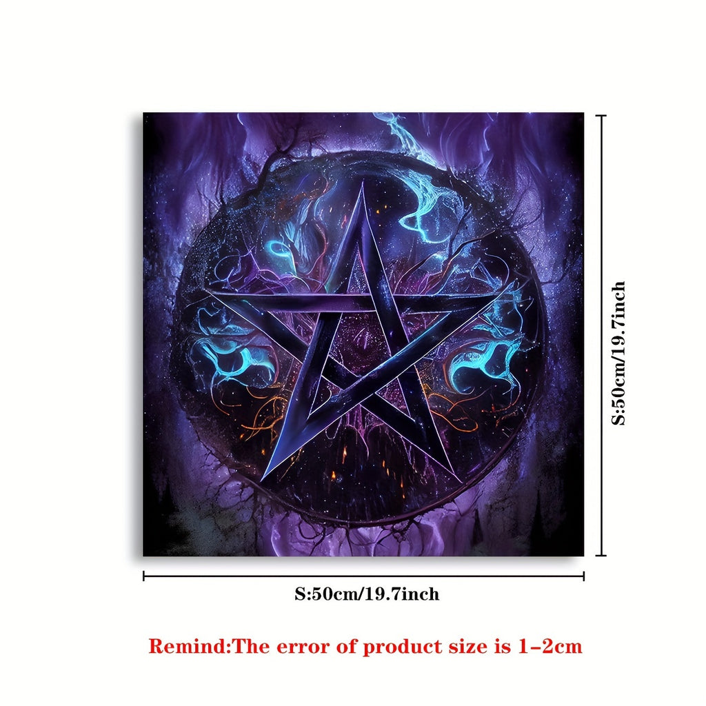 1pc Star Pattern Tarot Tablecloth, Polyester Fabric, 19.68"x19.68" / 29.52"x29.52" - Versatile, Holiday-Ready for Christmas, Halloween, Easter, Hanukkah, Thanksgiving, Perfect for Anniversary, Bachelor Party, Graduation, Bar/