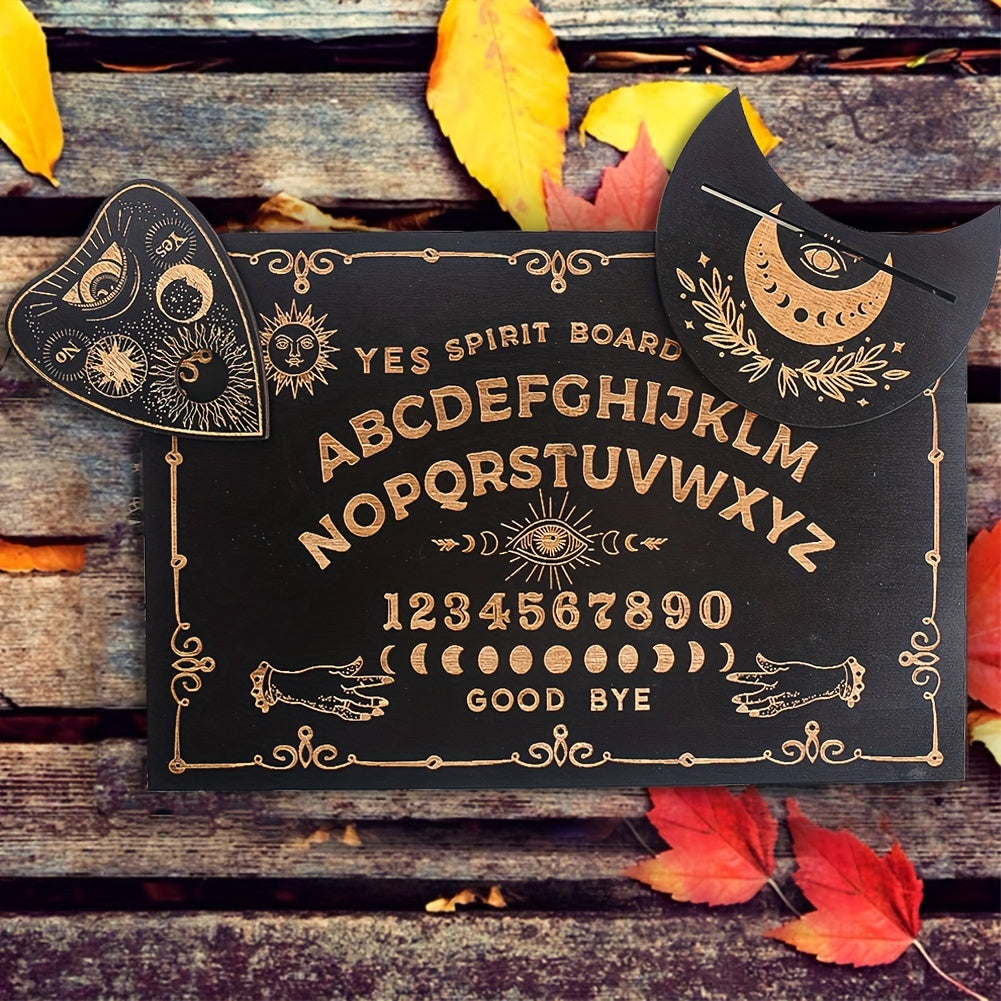 3pcs Divination Board Set Wooden Carved Boards Ouija Decorative Wood Crafts - Elegant Carved Designs, Mystical Ouija Tools and Home Decor