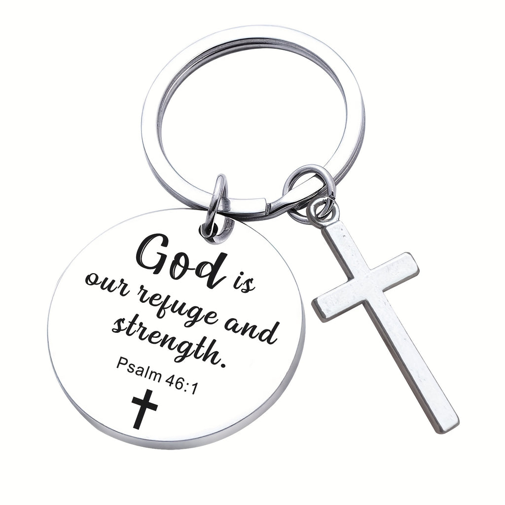 Bible Verse Cross Keychain Christian Metal Key Ring Purse Bag Backpack Car Key Charm Clothing Accessory Christmas Gift