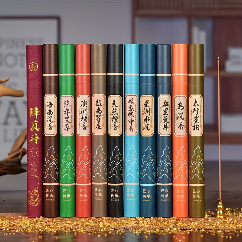 11 Boxes Per Set Of Natural Aromatherapy -121 Natural Sandalwood Home And Yoga Aromatherapy - Classic And Buddha Fragrance, Burning For Over 45 Minutes... - Perfect Gift