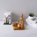 1pc Elegant Golden Buddha Incense Burner with Diamond Accents - Resin, Square Base, for Lotus Design for Living Room & Entryway Decor, Indoor Use, No Electricity Required, Zen Home Decor