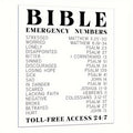 8x10 in Bible Verse Emergency Numbers Wall Print - Flip Charts and Inspirational Religious Gifts for Women and Men with Spiritual Typography Wall Art, Unframed