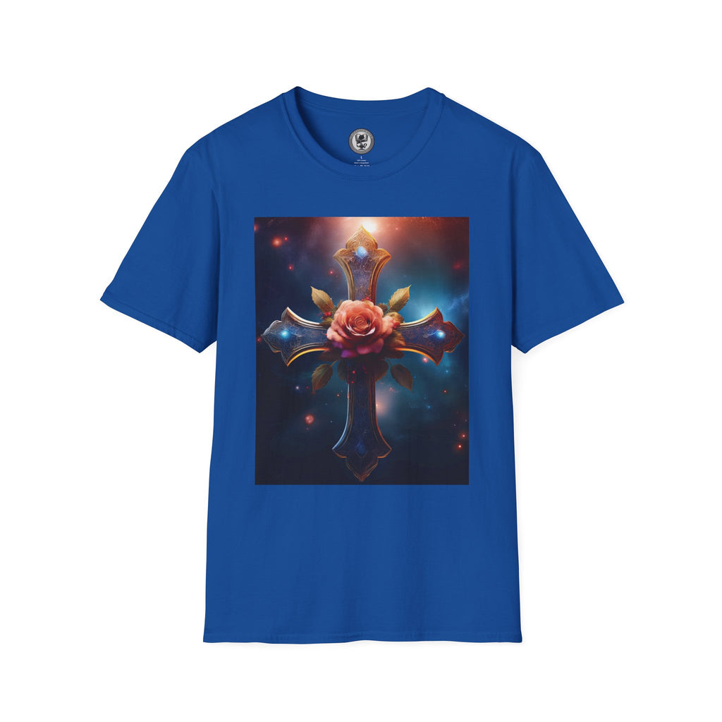 Mystic Rose and Cross Unisex Softstyle T-Shirt