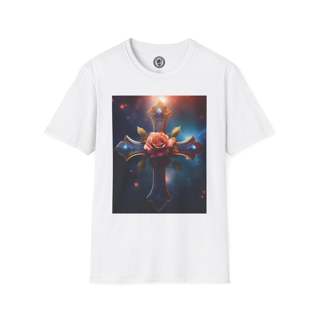 Mystic Rose and Cross Unisex Softstyle T-Shirt