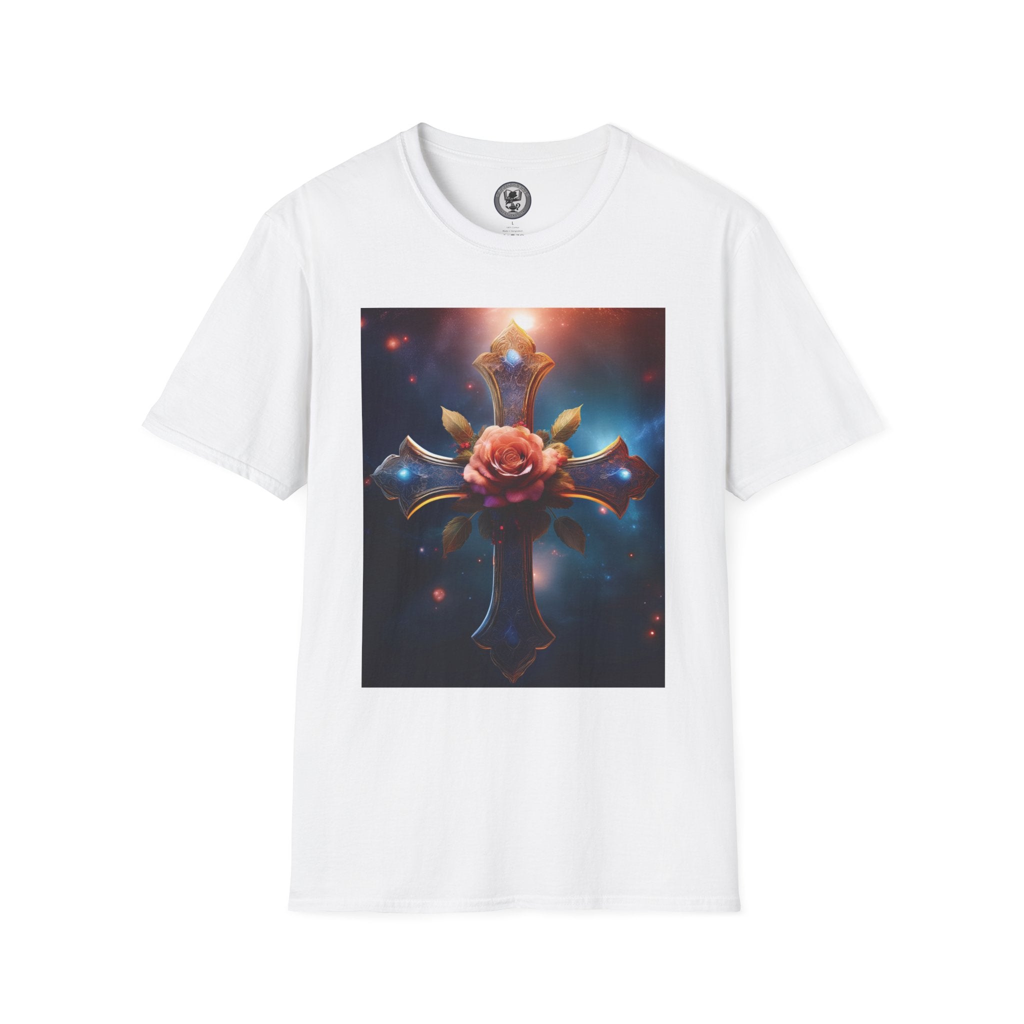 Mystic Rose and Cross Unisex Softstyle T-Shirt