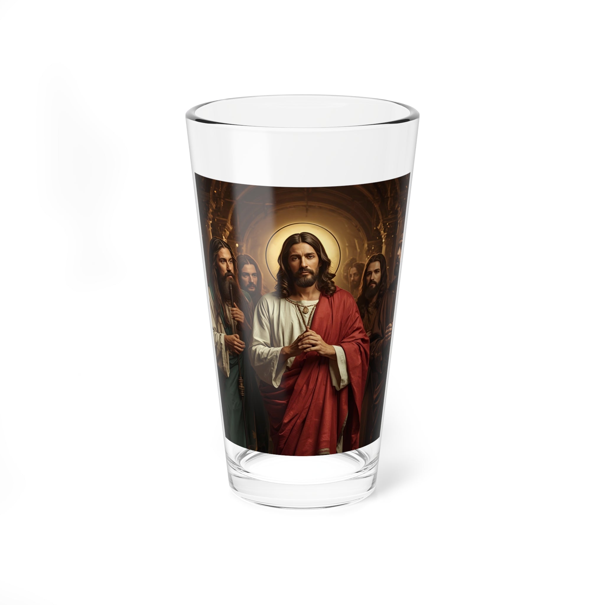 Jesus Portrait 16oz Glass — Religious Glass for Christian Gifts & Easter