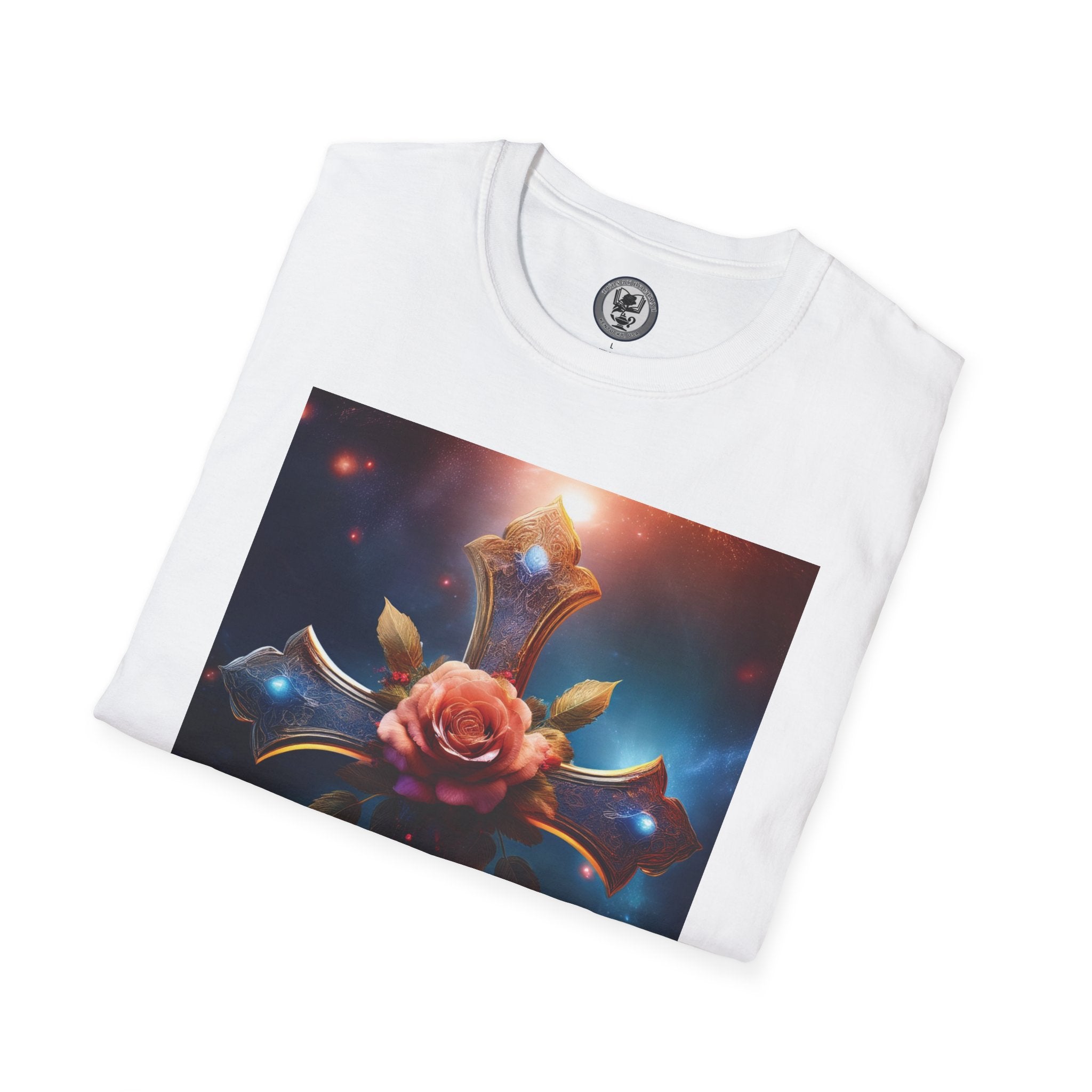 Mystic Rose and Cross Unisex Softstyle T-Shirt