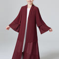 1pc Girls' Turkish Muslim Abaya Dress - 100% Polyester V-Neck Long Sleeve Modest Dress, Solid Color Traditional Attire for Cultural Events & Family Gatherings (Hand Wash Only), Autumn Clothing | Vneck Dress | Comfortable Fit,