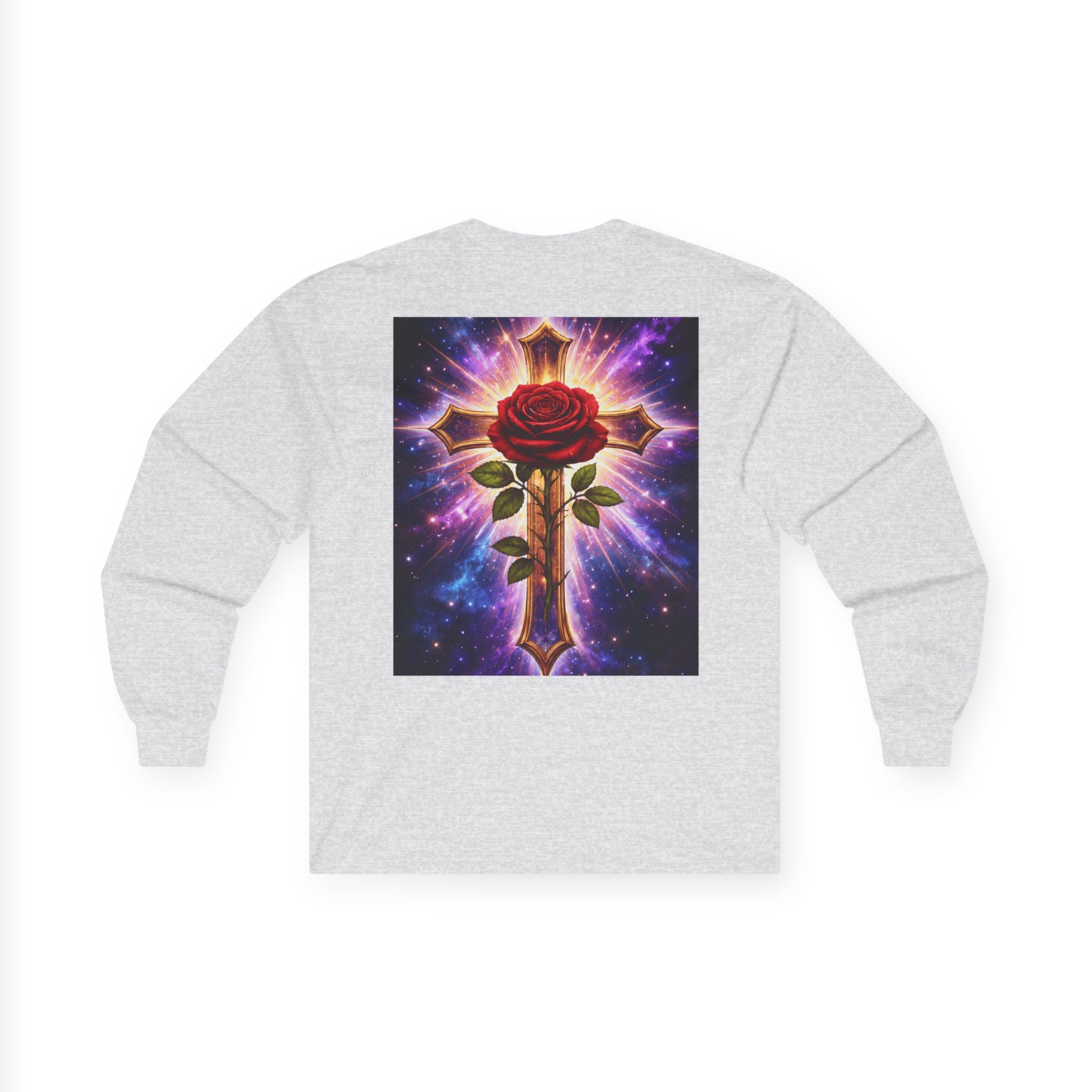 Peace Profound Long Sleeve Tee — Rose & Cross Spiritual Graphic Shirt