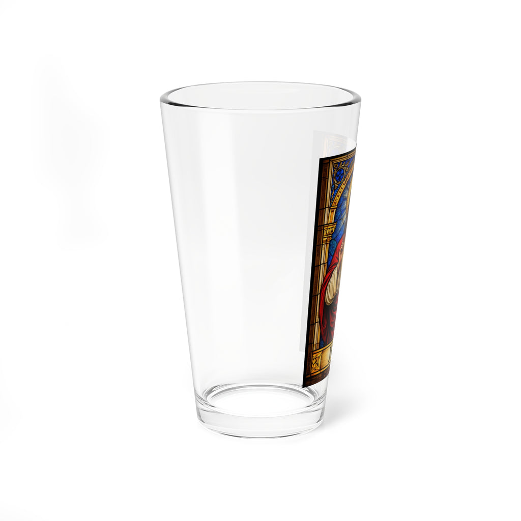 Jesus Sacred Heart Pint Glass - 16oz Religious Stained Glass Design