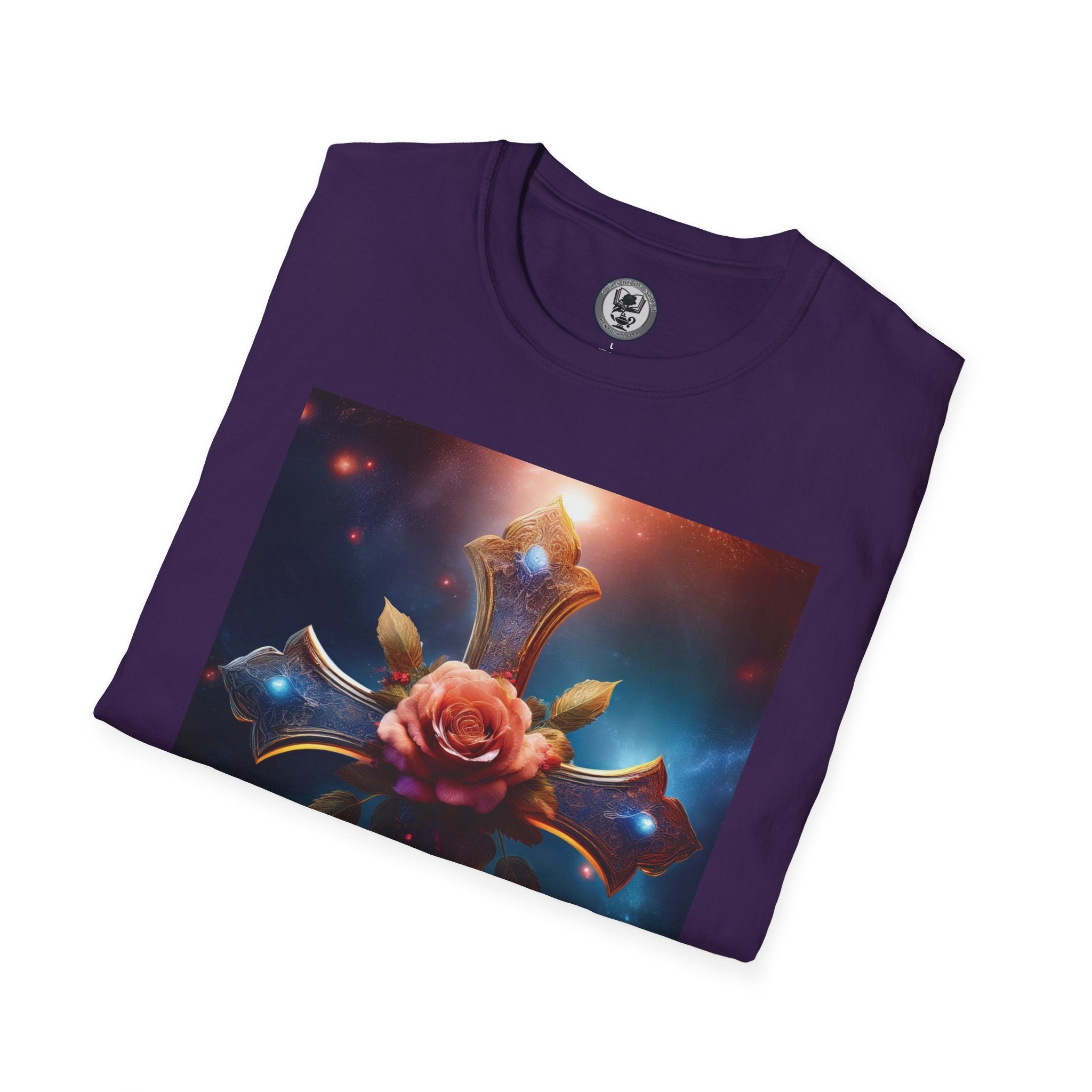 Mystic Rose and Cross Unisex Softstyle T-Shirt
