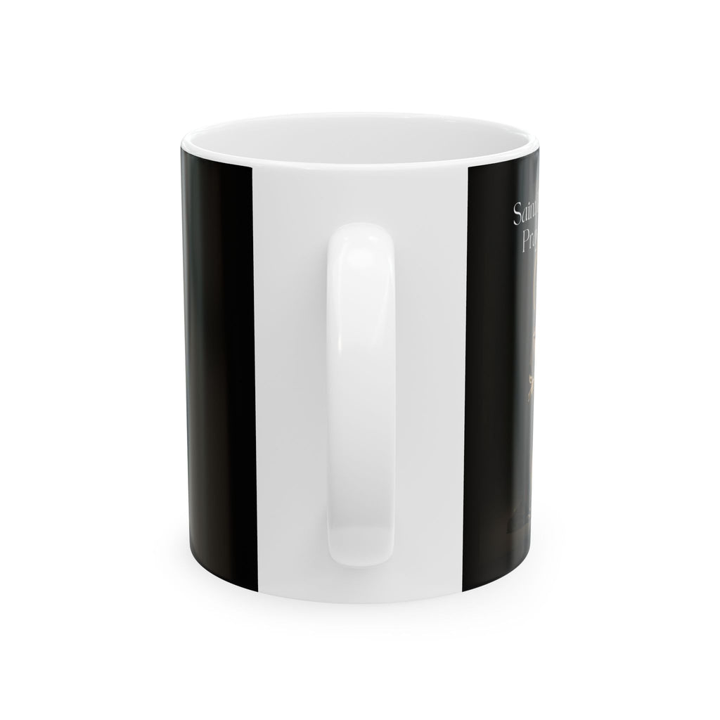 Saint Dymphna Black Ceramic Mug  — 11oz