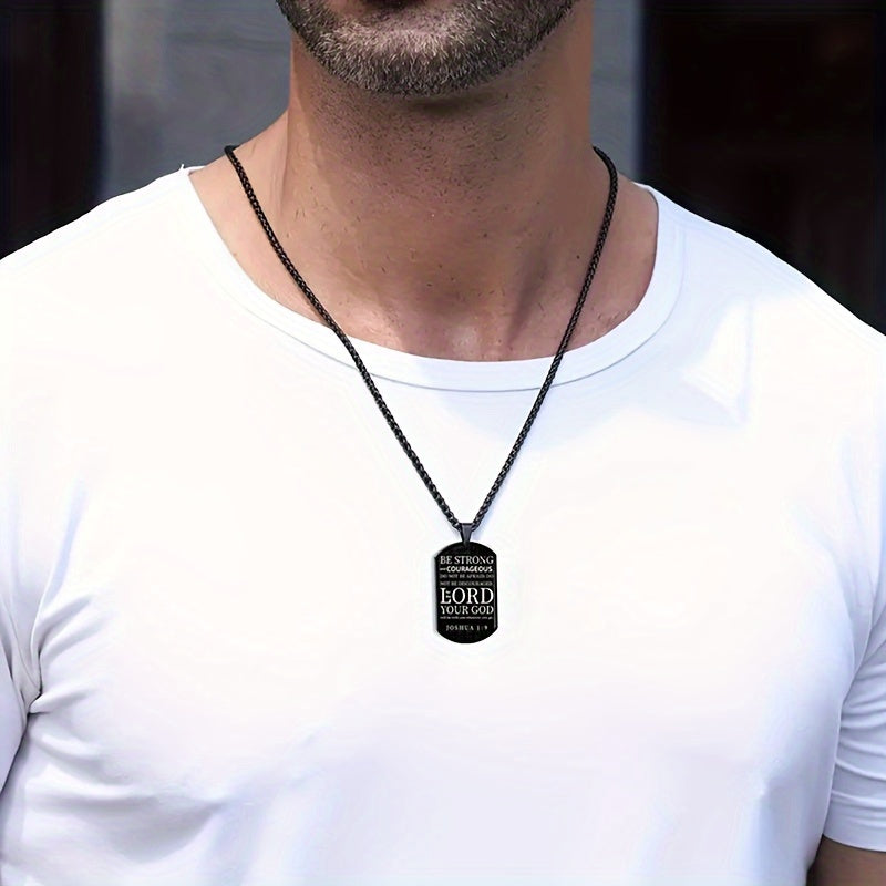 Funky Christian Dog Tag Necklace - Uncoated Stainless Steel with Laser Engraved Bible Verses - Suitable for Everyday Wear