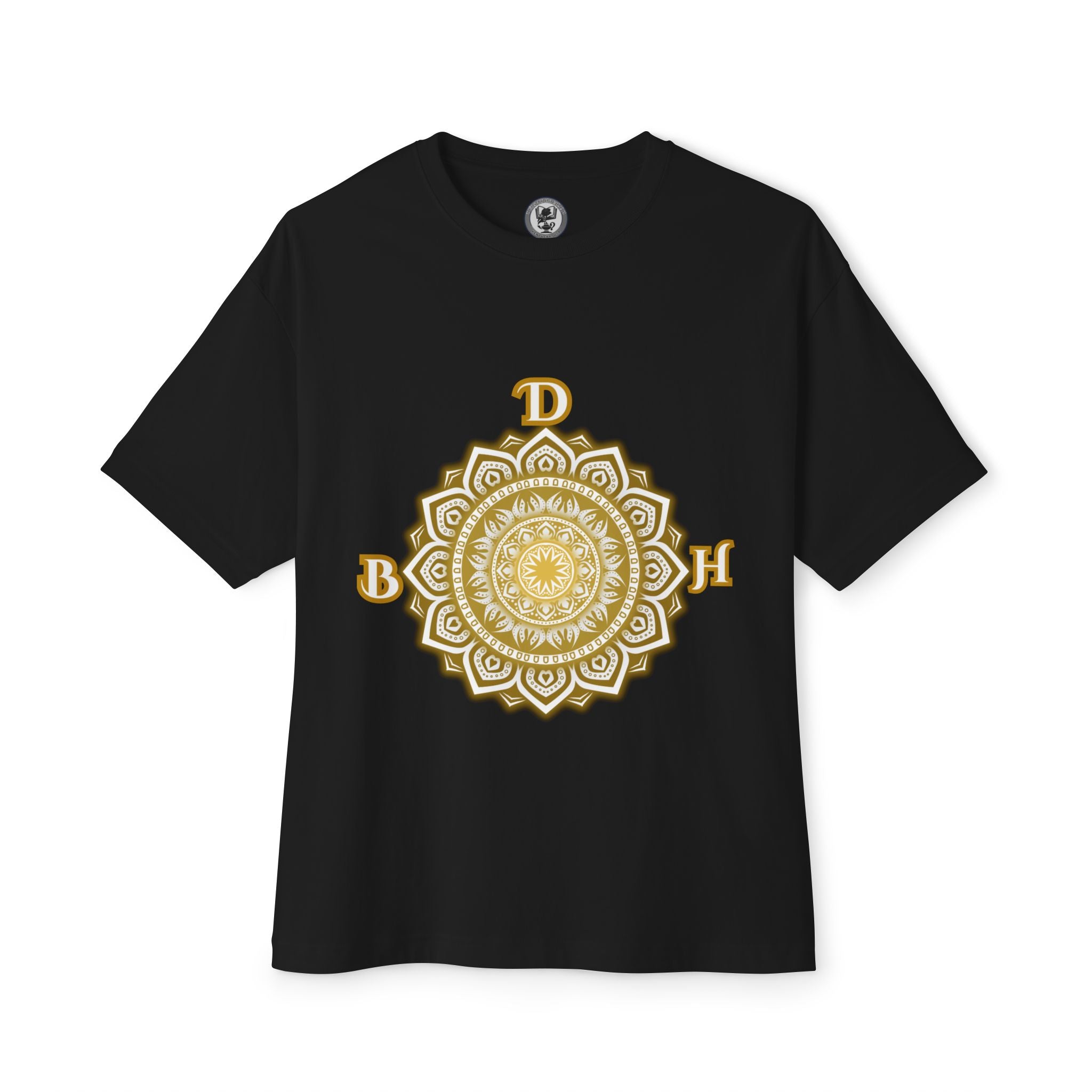 Duds By Hochmah Gold Mandala Unisex Oversized Boxy Tee