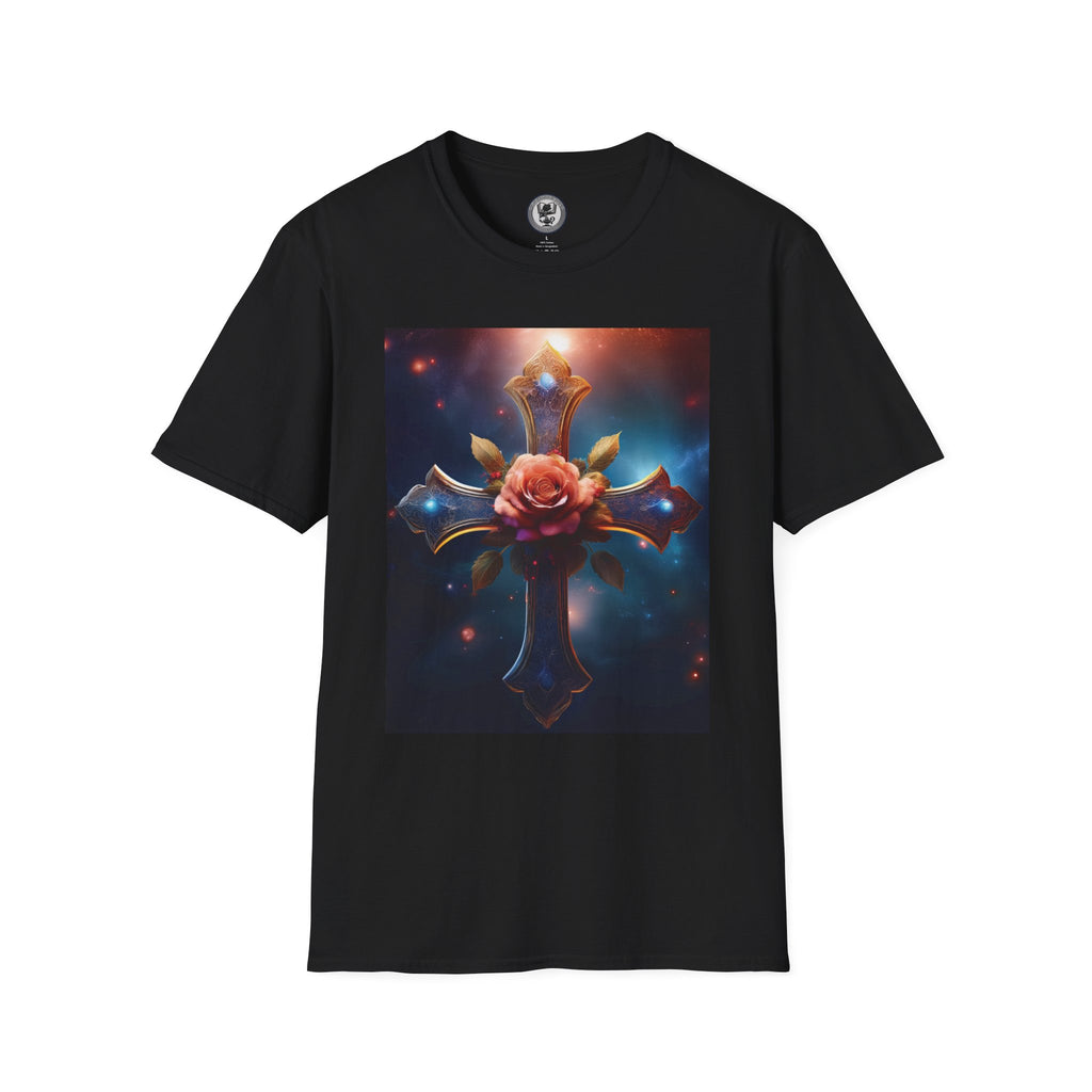 Mystic Rose and Cross Unisex Softstyle T-Shirt