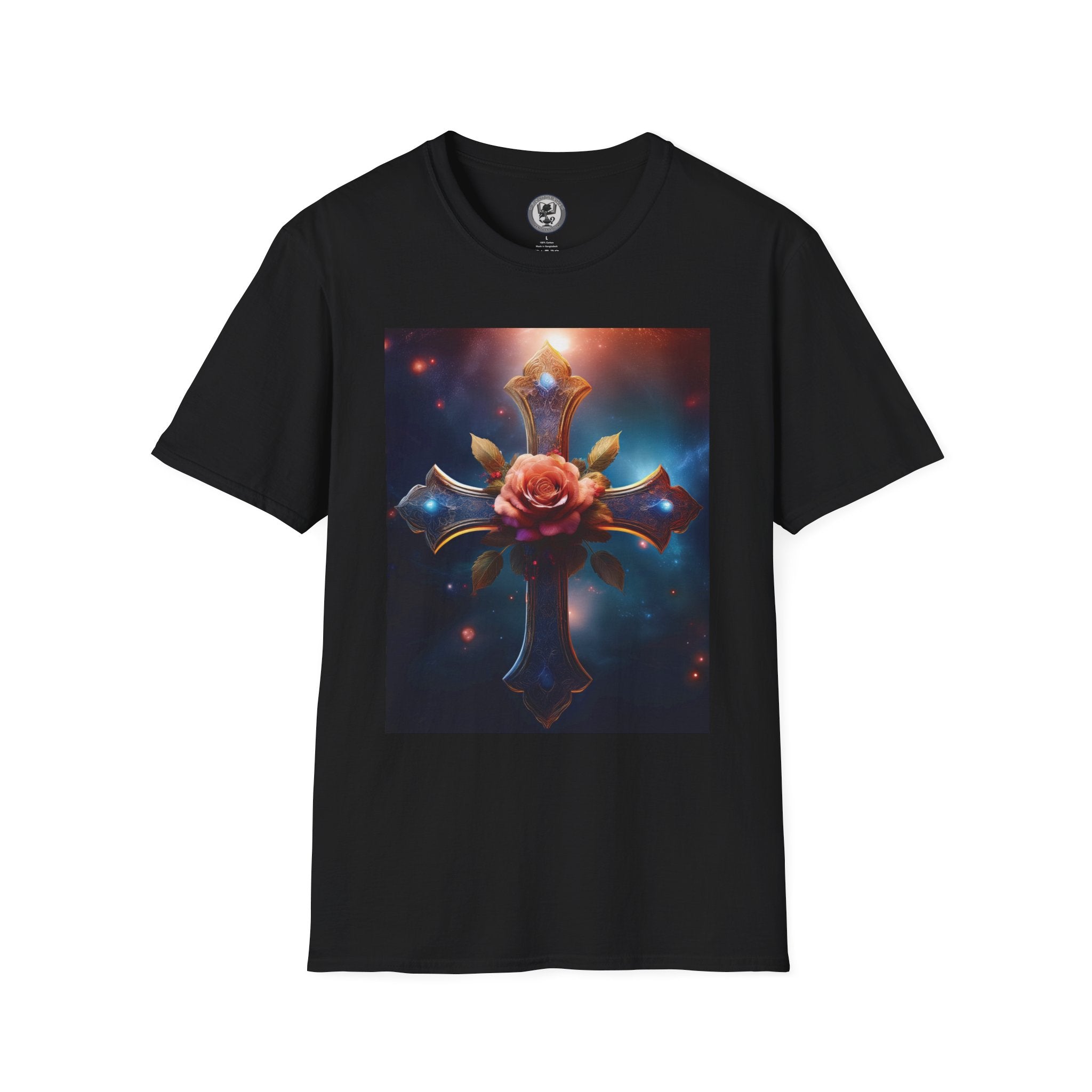 Mystic Rose and Cross Unisex Softstyle T-Shirt