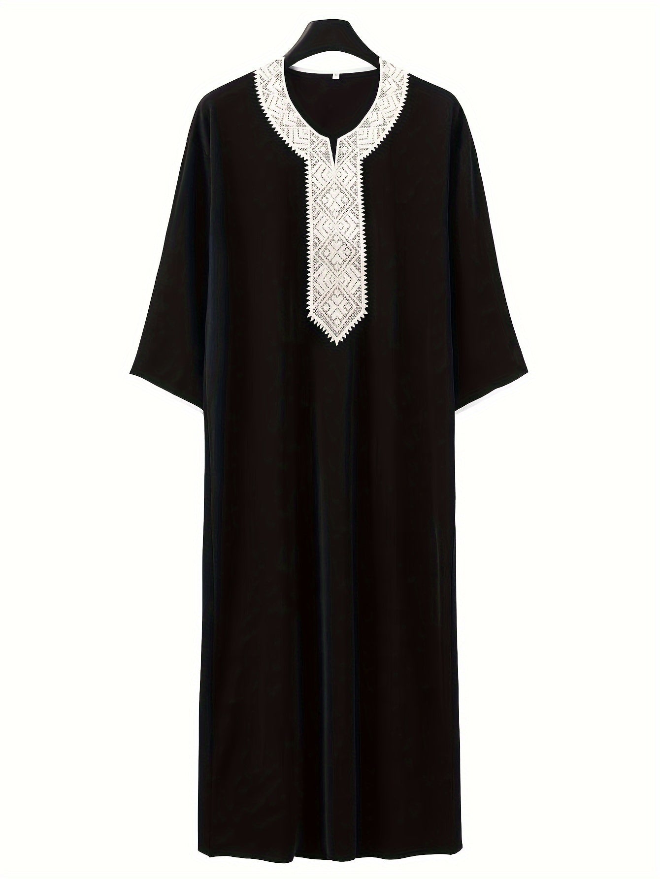 New Style Muslim Robe, Loose Casual V-Neck Mid-Sleeve Jumpsuit for Arab Culture.