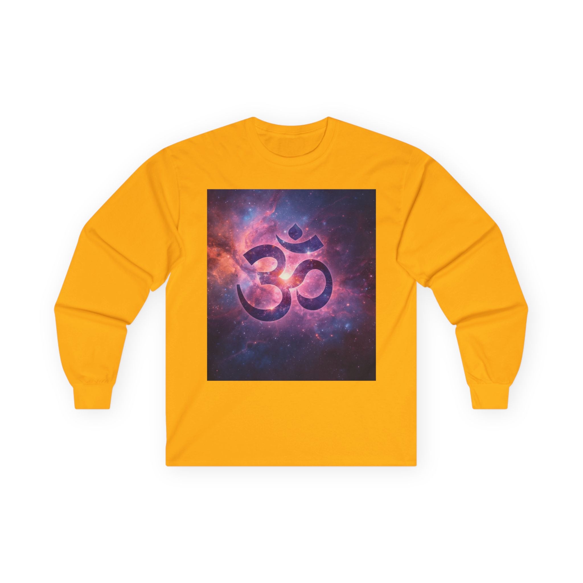 OM Galaxy Long Sleeve Tee — Spiritual Yoga Symbol Shirt