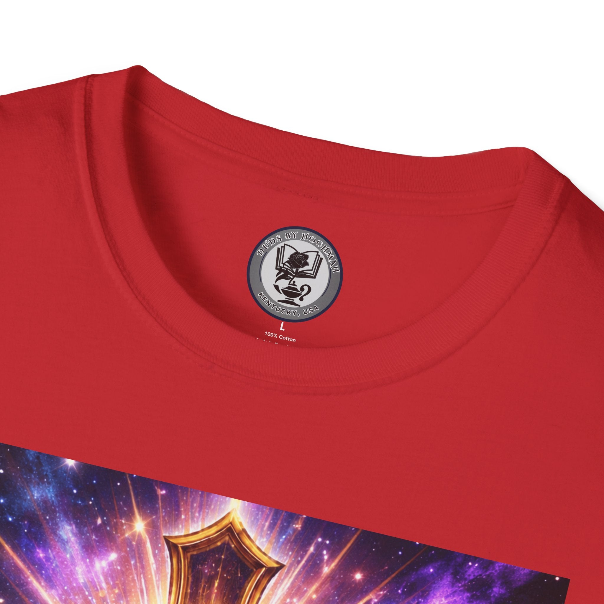 Cosmic Rose Cross T-Shirt — Rosicrucian Spiritual Floral Cross Graphic Tee