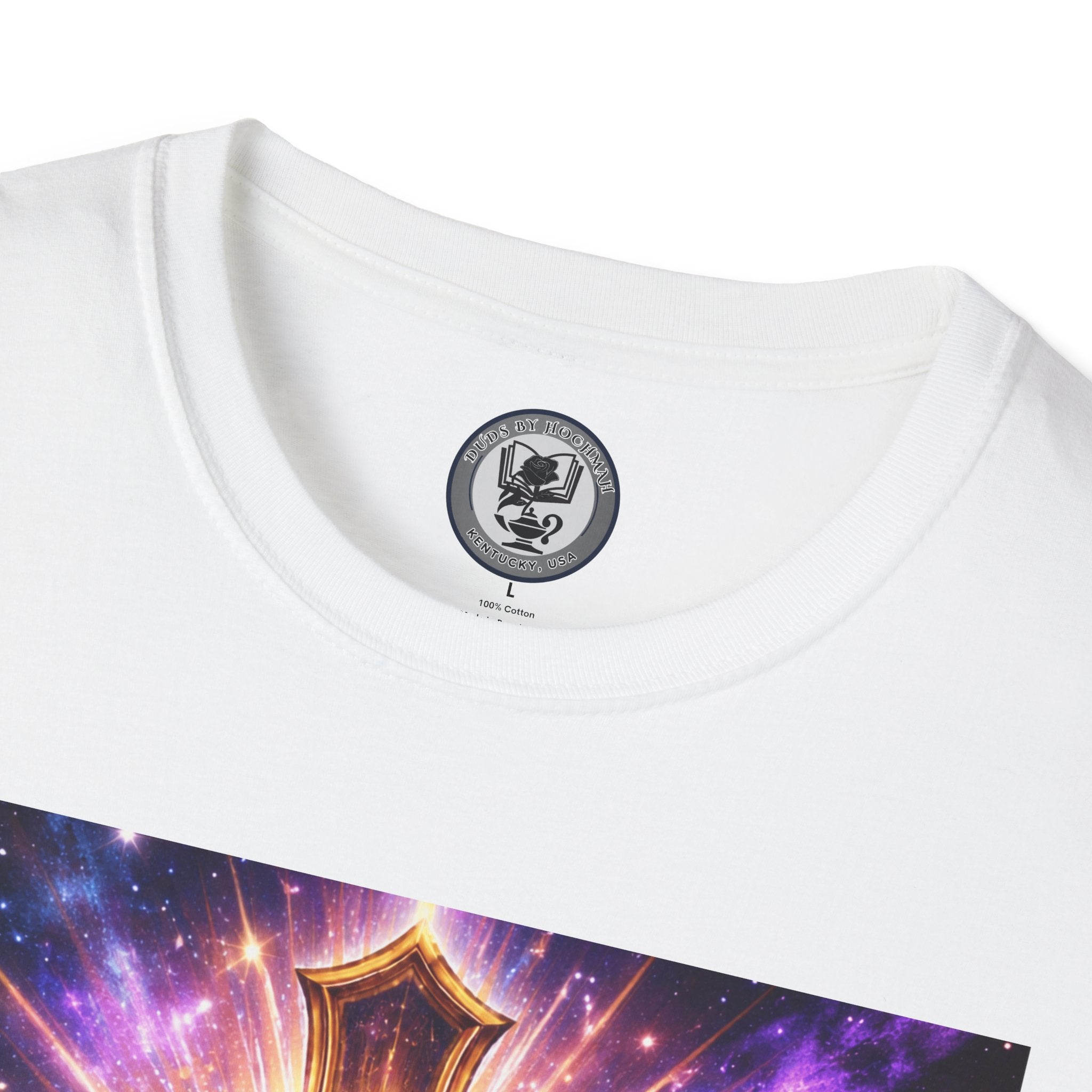 Cosmic Rose Cross T-Shirt — Rosicrucian Spiritual Floral Cross Graphic Tee