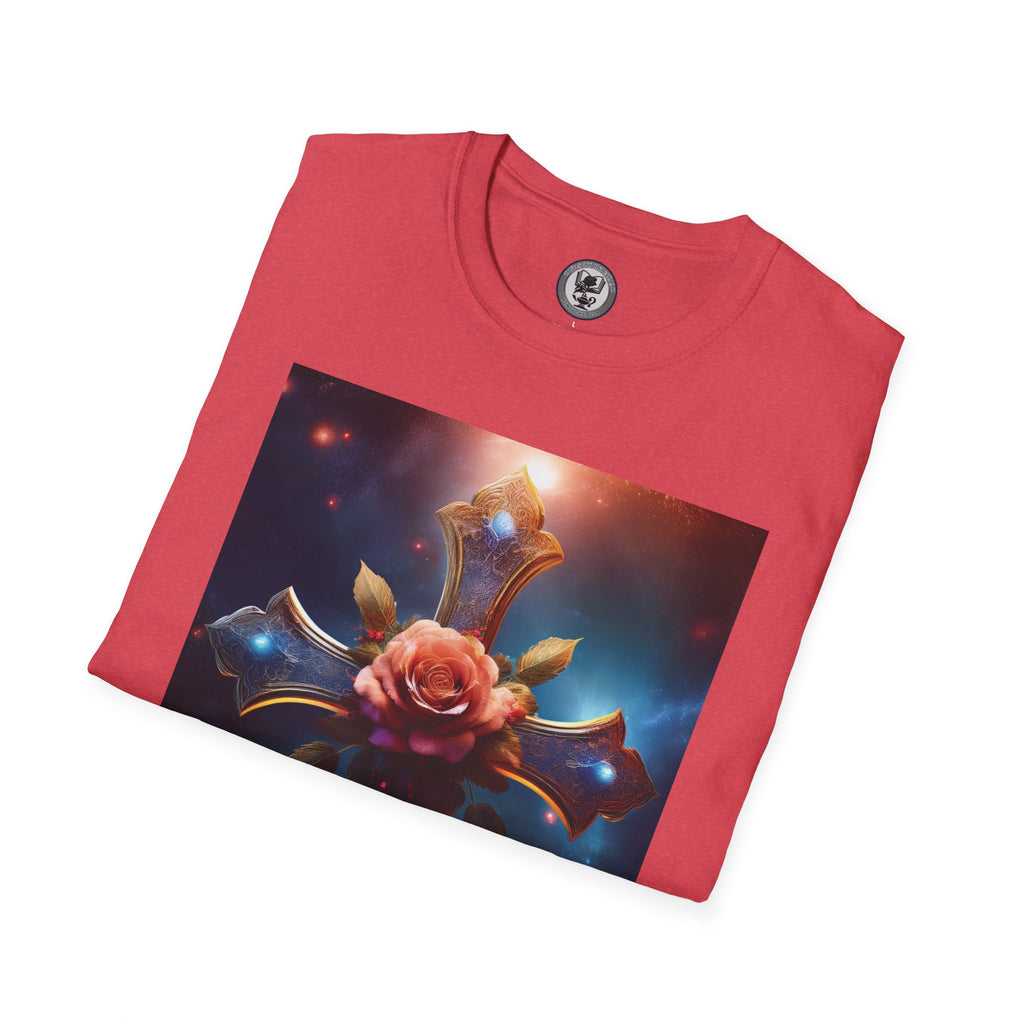 Mystic Rose and Cross Unisex Softstyle T-Shirt