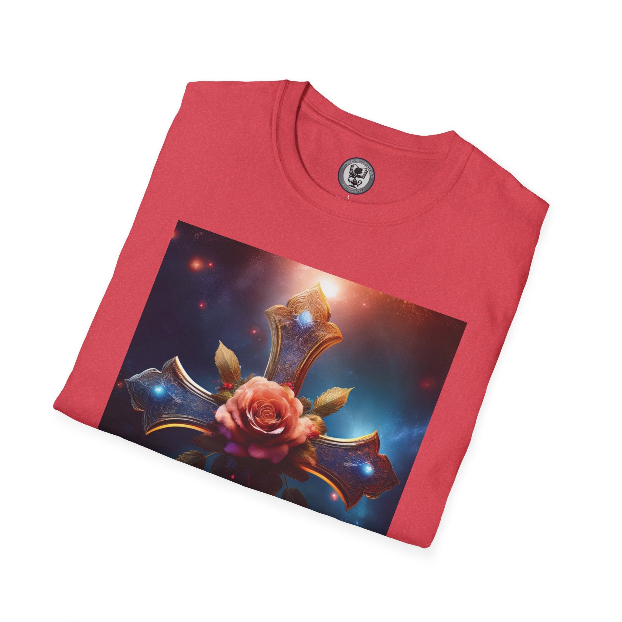 Mystic Rose and Cross Unisex Softstyle T-Shirt