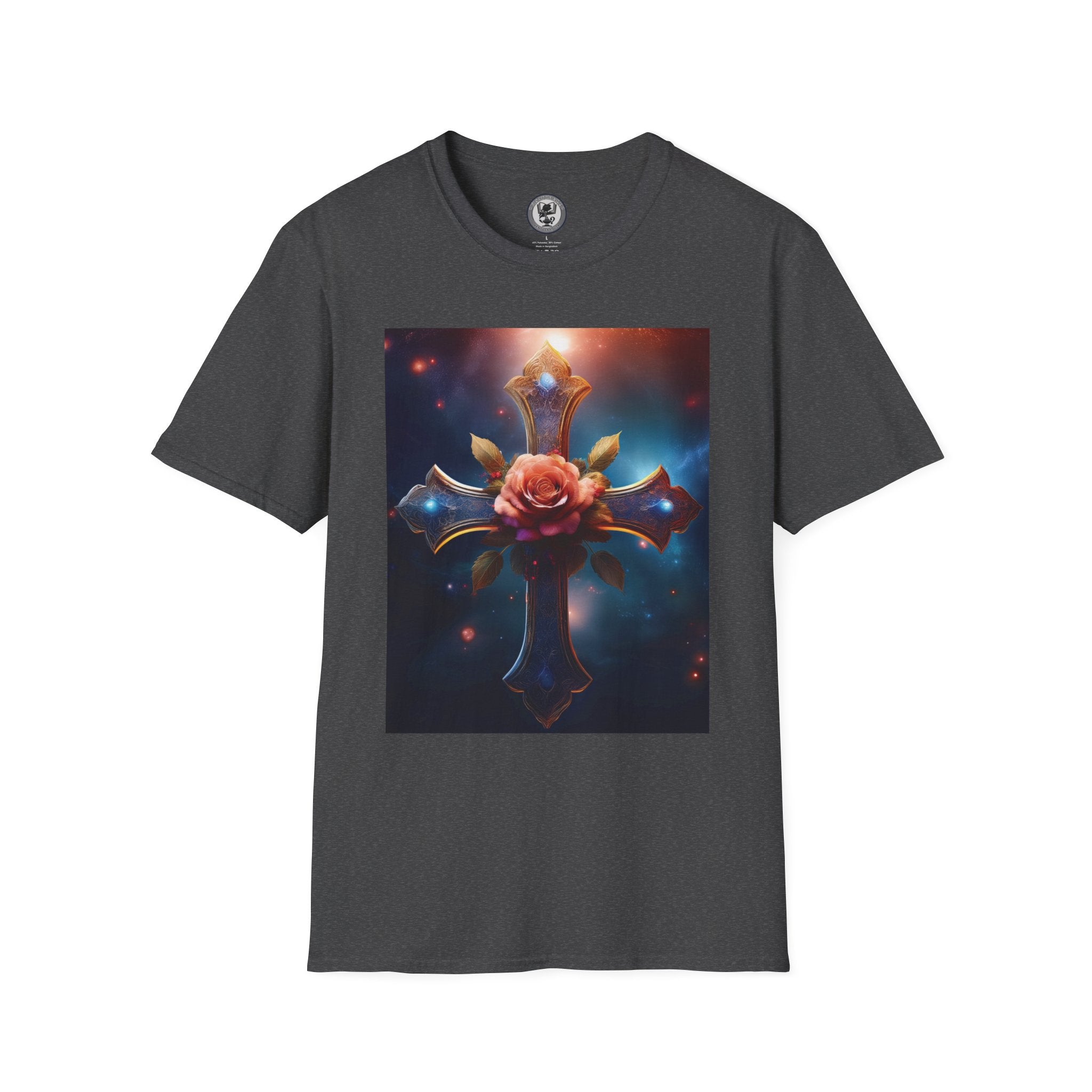 Mystic Rose and Cross Unisex Softstyle T-Shirt