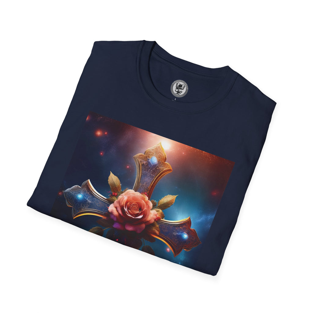 Mystic Rose and Cross Unisex Softstyle T-Shirt
