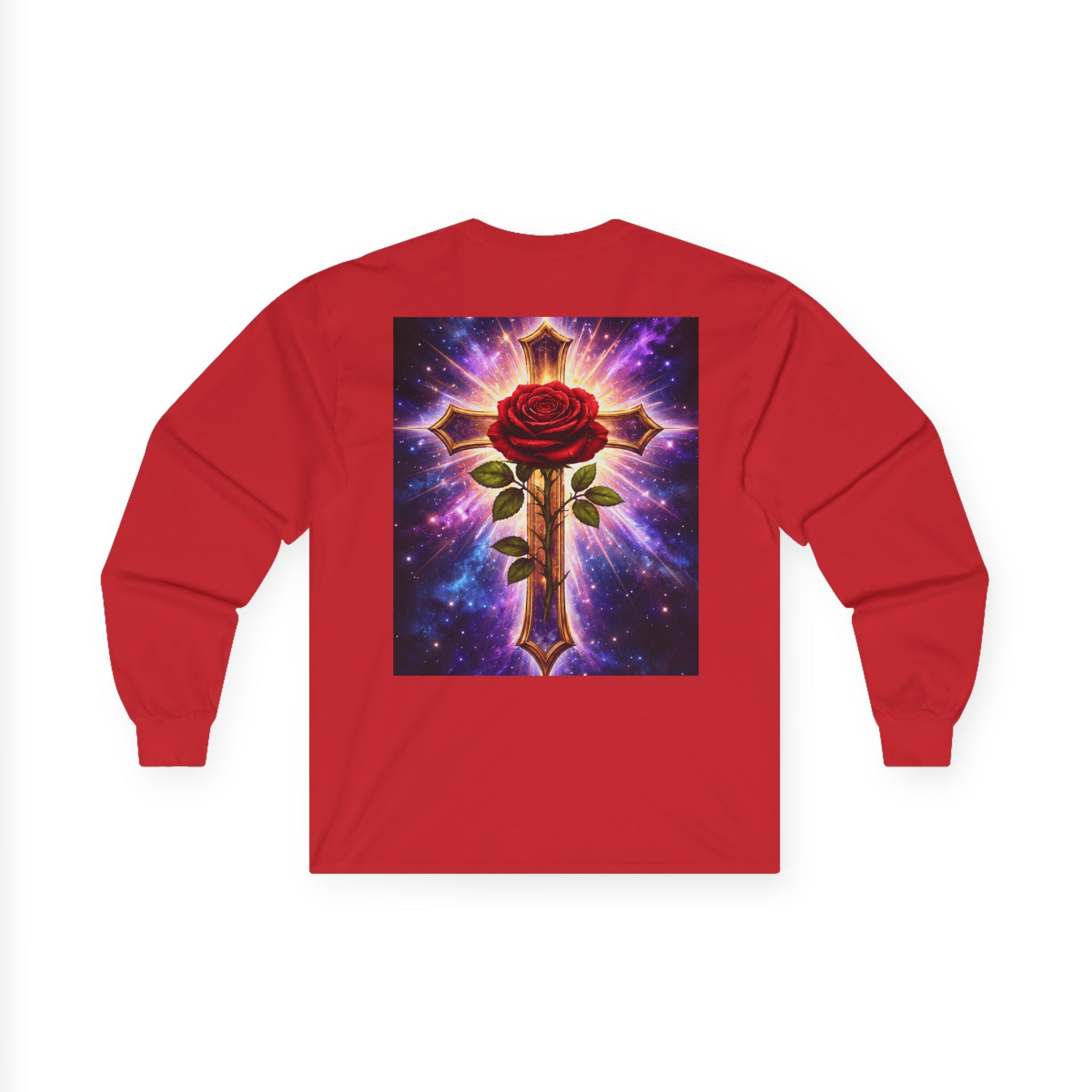Peace Profound Long Sleeve Tee — Rose & Cross Spiritual Graphic Shirt