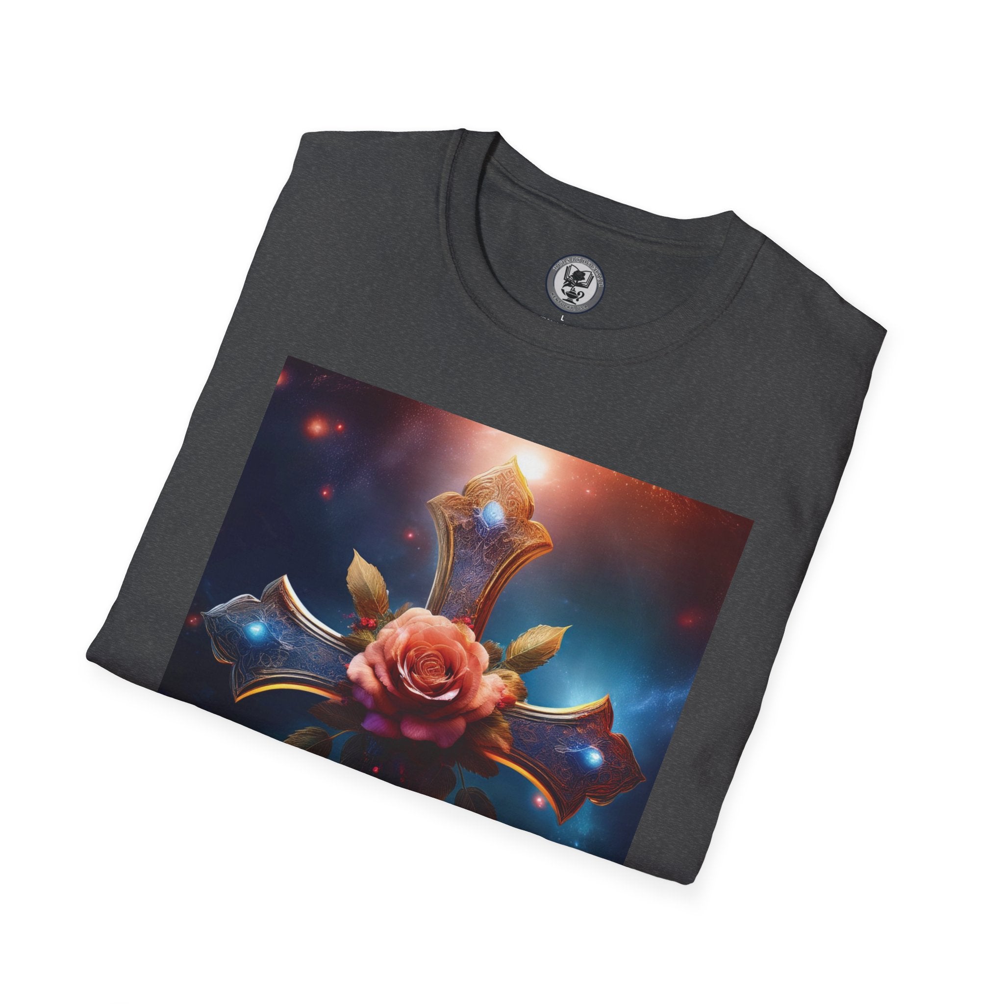 Mystic Rose and Cross Unisex Softstyle T-Shirt