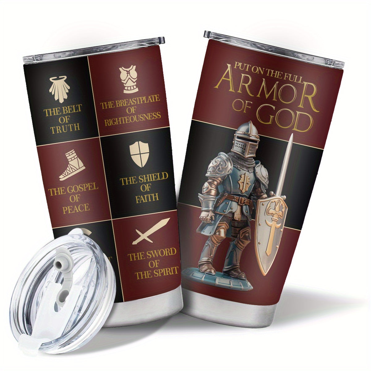 1pc of Christian Gifts Suitable for Both Men And Women - Ideas for Religious Presents - Gifts for Father'S Day, Christmas, And Birthdays for Men - -Themed Gifts - Christian Coffee Mug - 20Oz Stainless Steel Tumbler Featuring