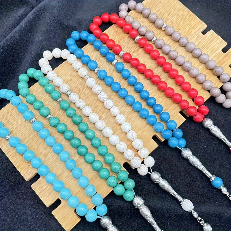 1pc, 33 Beads Turquoise Muslim Beads 10mm, Tasbih Bracelet, Ideal Birthday Gift