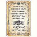 2PCS Metal Tin Sign, Authnature Blessing Only Good May Enter Here Wiccan Blessing Wicca Prayer Protection Aluminum Weatherproof Metal Sign, Custom Personalized Aluminum Sign Wall Decor, Housewarming Decor, 8''x12''/20cm*30cm