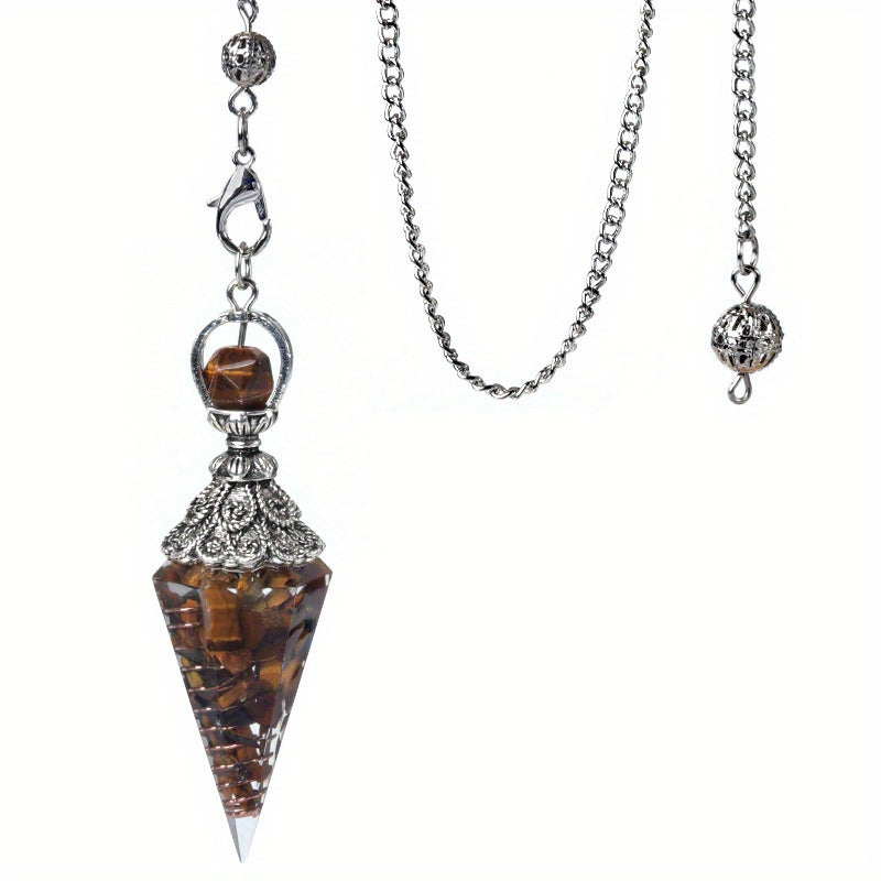 7 Chakra Crystal Pendulum - Natural Stone Divination & Dowsing Pendant, Antique Spiritual Accessory