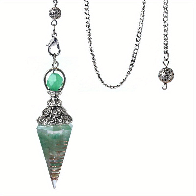 7 Chakra Crystal Pendulum - Natural Stone Divination & Dowsing Pendant, Antique Spiritual Accessory
