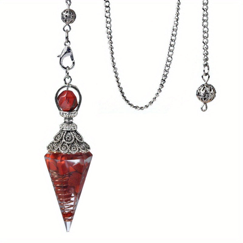 7 Chakra Crystal Pendulum - Natural Stone Divination & Dowsing Pendant, Antique Spiritual Accessory