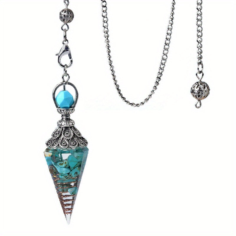 7 Chakra Crystal Pendulum - Natural Stone Divination & Dowsing Pendant, Antique Spiritual Accessory