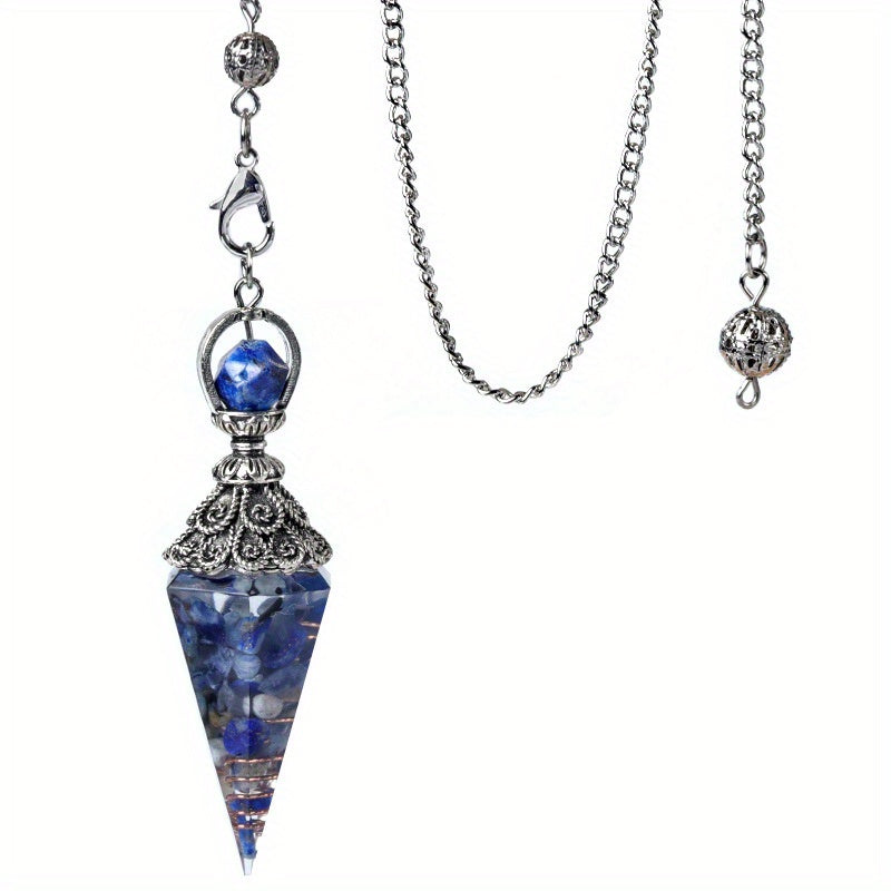 7 Chakra Crystal Pendulum - Natural Stone Divination & Dowsing Pendant, Antique Spiritual Accessory