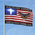 God Bless America Flag with Eagle & Cross - 3x5 Feet Polyester Patriotic Banner, Double-Sided Print, Christian Religious House and Outdoor Decor, Multipurpose Fabric, No Electricity Needed