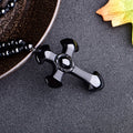 1pc Classic Religious Style Christian Good Luck Amulet Cross Trend Fashion Obsidian Pendant Necklace for Men Women Daily Casual