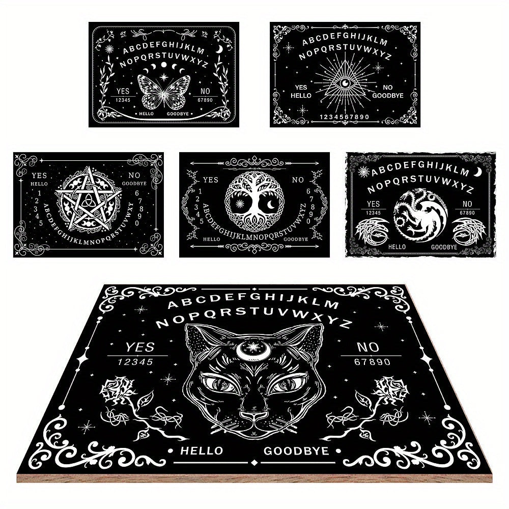 Black Cat Wooden Spirit Board Set With Planchette - Witchy Divination Game Kit For Spirit Hunts & Metaphysical Messages, Artistic Storage And Shipping