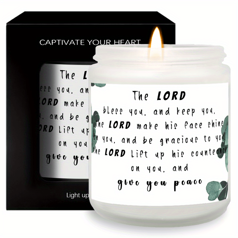 Devotional Prayer Lavender Candle Gifts for Men Women mom dad grandma and grandpa a teacher friend priests goddaughter graduation scripture Christian Birthday Spiritual Encouragement Catholic Jesus Believer Employee Appreciat