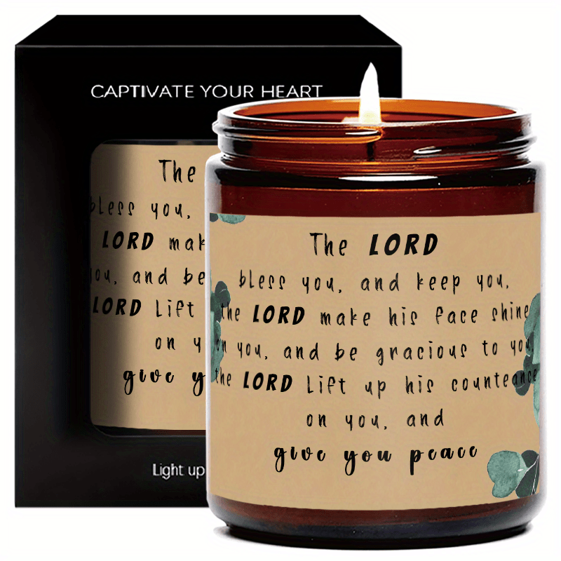 Devotional Prayer Lavender Candle Gifts for Men Women mom dad grandma and grandpa a teacher friend priests goddaughter graduation scripture Christian Birthday Spiritual Encouragement Catholic Jesus Believer Employee Appreciat