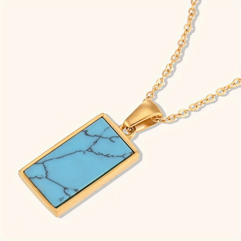3 Sets of Rectangular Dripping Zirconia Tarot Pendant Jewelry Fashion Stainless Steel Plated Golden Necklace for Women and Men's Gifts Preferred