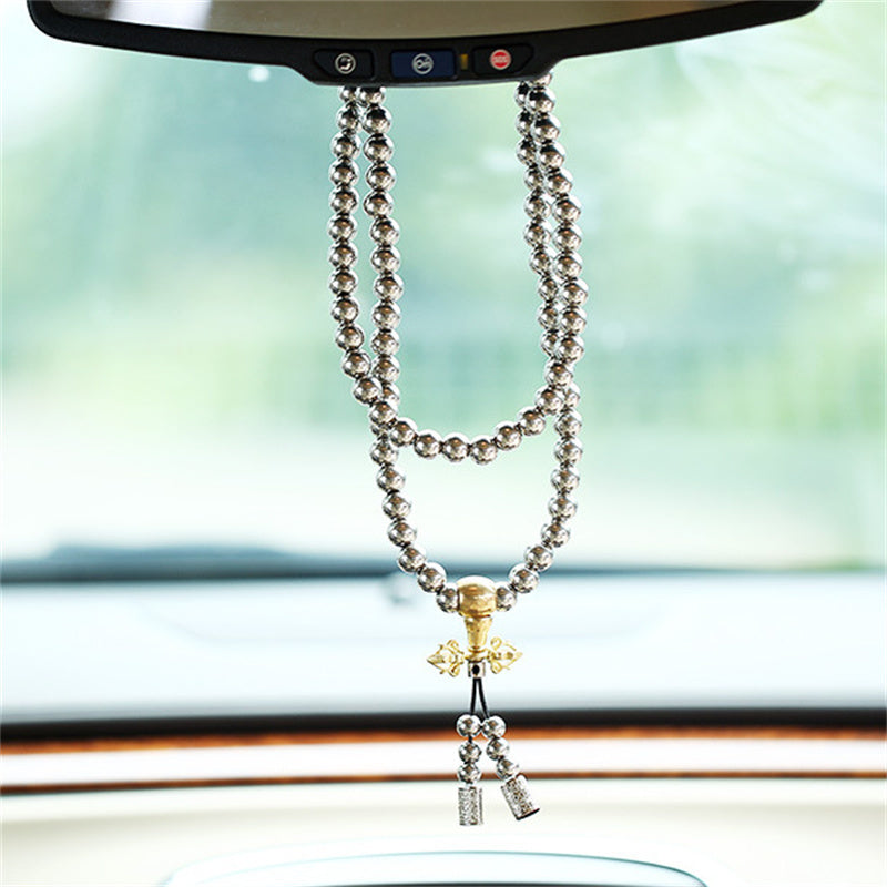1PC Beads Necklace for Men Cross Necklace Stainless Steel Necklace Chain Waist Chain 108 Buddha Beads Necklace