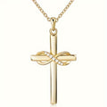 18k Gold-plated Love You Forever Cross Necklace Christian Infinity Pendant Classic Faith Prayer Jewelry Accessories Birthday Gift Jewelry Accessories For Beautiful Women Female Gifts Holiday Gifts