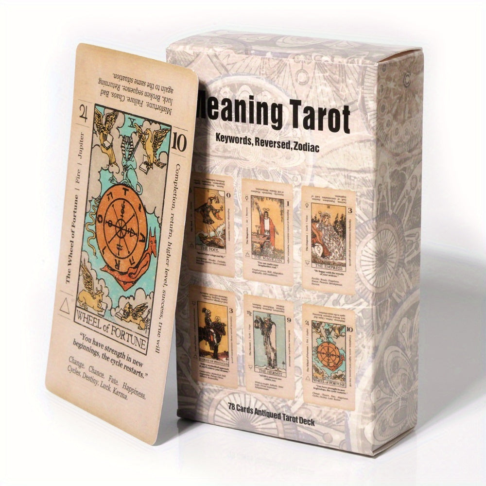 Meaning Tarot Beginner Tarot Deck, Suitable for Friends, Family Gatherings, 78 Fortune Telling Game Divination Game, Game Card Gift