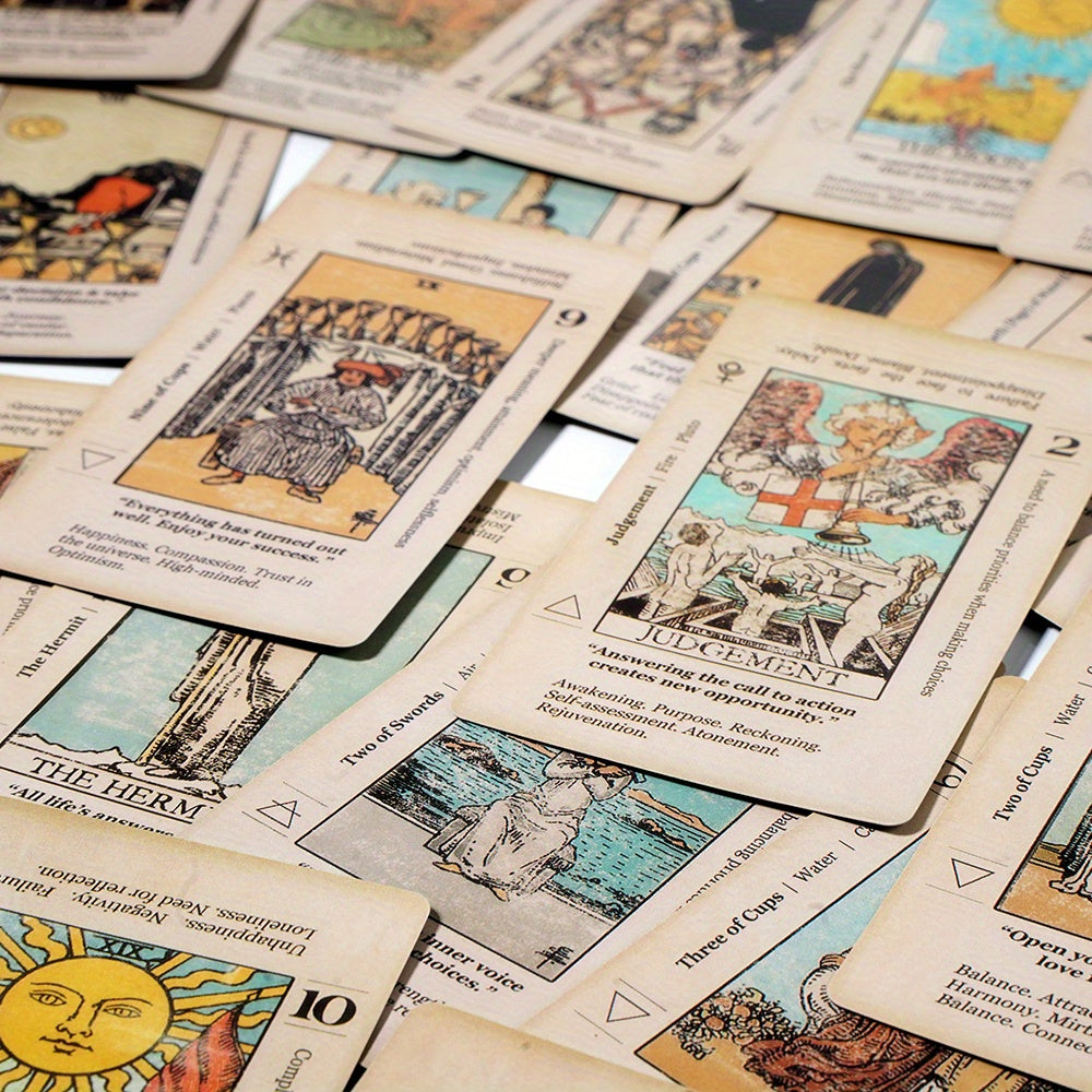 Meaning Tarot Beginner Tarot Deck, Suitable for Friends, Family Gatherings, 78 Fortune Telling Game Divination Game, Game Card Gift